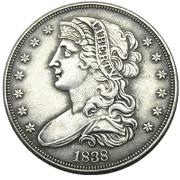 USA 1838 Liberty Facing Left Half Dollar Mönster Silverpläterade kopieringsmynt