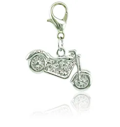 JINGLANG Motorcycle Charms With Lobster Clasp Dangle Silver Plated Alloy Sports Pendants DIY Charms For Jewelry Making Accessories1062139
