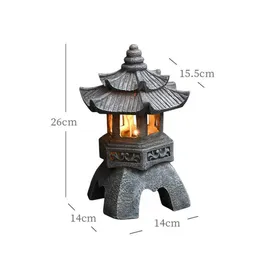Dekoracje ogrodowe Dekoracja ogrodu Zen Ozdoby Zen Solar Tower Chin Chińska posąg Lampion Słoneczne kamieniem Kamień Pagoda Lantern 230606