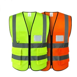 Multi-Pocket Reflective Safety Vest Traffic Vest Railway Coal Miners Uniform Breatble Racing Running Sports