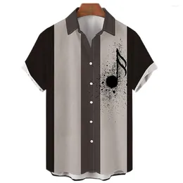 Men's Casual Shirts Ofertas Em Playa De Manga Curta Com Estampas 3d Instrumentos Musicais 2023