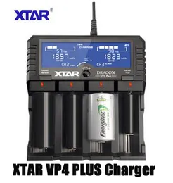 オリジナルXTARドラゴンVP4プラスインテリジェントユニバーサルスマートバッテリー充電器リチウムバッテリー4スロットUSBタイプCクイック充電LIイオンNI-MH NI-CD 18650 18350 26650