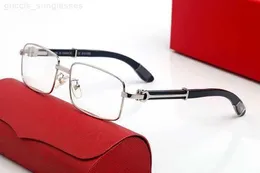 Man Carti okulary designerskie okulary przeciwsłoneczne Kobiety moda bezramowa prostokąt powlekanie Buffalo Horn Sunglass UV400 Dowód okulary drewniany męskie okulary 2QKGP