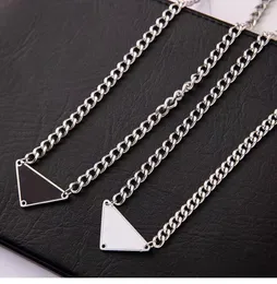 Designer Triangle Necklace 925 Sterling Silver Man and Woman Geometric Cuban Chain Letters Fashion Pendant Never Tarnish