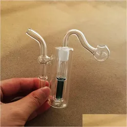 Rökande rör 10mm Joint Mini Small Hosahs Glass Oil Burner Pipe 3,5 tum Höjd askfångare Bong Percolater Bubbler Tobacco Bowl DHCJV