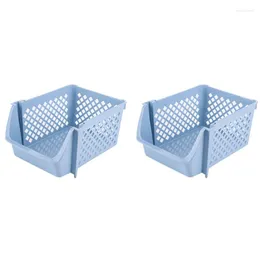 Plates 2X Stackable Kitchen Vegetable And Fruit Storage Basket Organizer For Toys Toiletries Plastic Bins