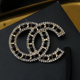 20style Brand Designer C Double Letter Brooches Women Men Luxury Rhinestone Diamond Crystal Pearl Brooch Suit Laple Pin Fashion Jewelry Accessories