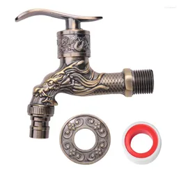 Bathroom Sink Faucets Antique Bronze Bibcock Garden Wall Mounted Decorative Tap Home Use Small Single Hole Outdoor Water Faucet Zinc Alloy