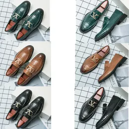 Роскошные бренды Loafers мужская обувь металлическая пряжка заостренная голова свадебная обувь Fashion Classic Office Profession