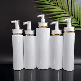 Aufbewahrungsflaschen 100-500 ml High-End-PET-Lotionflasche, Körperwaschshampoo, leer, weiß, mit Acrylpumpe für Händedesinfektionsmittel