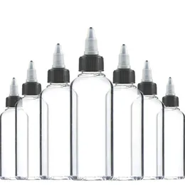 30pcs 30ml 50ml 60ml 100ml 120ml 150ml 150ml Unicorn Şişe Bükümlü Pet Plastik E Sıvı Kapalı Kapaklar Damlalı Şişeler MWZ3