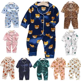 Pyjamas Spring Autumn Children Pyjamas Ställer in tecknad björn tryckt baby pyjamas sömnkläder 2 st.