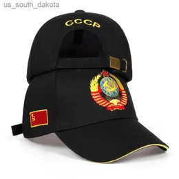 Alta qualidade CCCP emblema nacional Boné de beisebol Algodão bonés snapback Chapéu de sol ajustável Chapéus ao ar livre viseira L230523