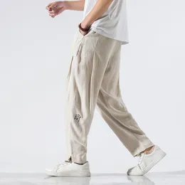 Pants MRGB hommes solide coton lin sarouel Style chinois mode décontracté homme pantalon Streetwear lâche pantalons de survêtement femmes pantalon