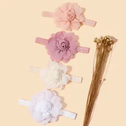 Girl's Headband nylon miękkie elastyczne opaski do włosów kwiaty z liście