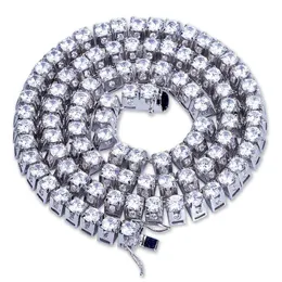 Tennis Laureato Alta qualità Nuovo vero oro placcato Blingbling Diamond 10Mm Collana da uomo con catena da tennis CZ Cubic Zirconia Hip Hop Rapp Dhavw