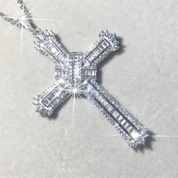 Original Exquisite Bible Jesus Cross Pendant Necklace Women Men Luxury fine Jewelry Crucifix Charm Simulated Diamond2300