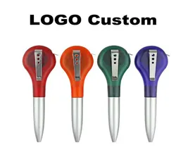 LOGO Custom Screw Ballpoint Pens Office School Students Business Retractable Ruler Metal Tape Measure Plastic Stylus Practical Lab6769985