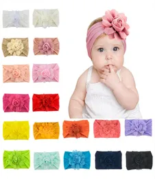 Chiffon Flower Nylon Headband Baby Girls Soft Elastic Wide Headwrap Princess Headdress Floral Hair Accessories 18 Designs M30988622300