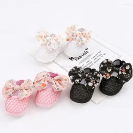 First Walkers Born Infant Baby Girls Little Child Shoes Soft Sole Toddler Cotton Lace Floral Cute Bow Princess