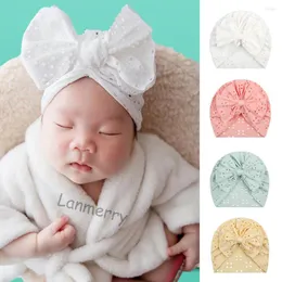 Acessórios para o cabelo Respirável Soft Bowknot Baby Turban Hat Born Summer Infant Big Bow Elastic Head Wrap For Kids Fashion