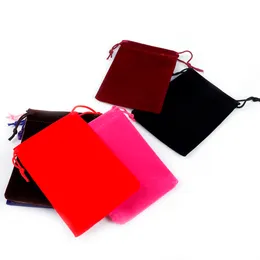 100pcs 5x7cm Velvet Colorful Drawstring Velvet Pouches Jewelry Packaging Bags Wedding Party Gift Bags & Jewelry Pouches