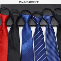 Neck Ties Mens Casual Zipper Professional Formal Shirt Convenient Lazy Zip Tie Striped Business 230605