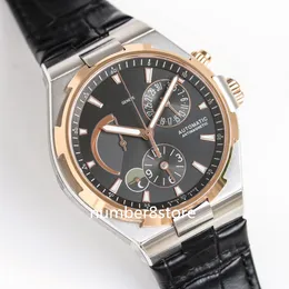 럭셔리 남성 시계 이중 시간 47450/000W 클래식 모델 그레이 다이얼 1222-SC 자동 이동 Sapphire Crystal Gentry Wristwatch 발광 손