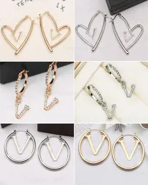 Mixed Luxury Designers Letters Stud love Earrings Geometric Famous Women Round Crystal Rhinestone Pearl Earring Wedding Party jewe2227895