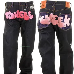 Herren-Jeans, mit Buchstaben bestickt, für Männer und Frauen, amerikanische Street-Style-Marke, weites Bein, Y2k-Hose, Nische, Design-Sense, lässig, 230606