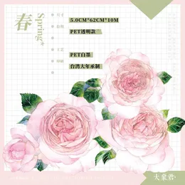 Stamping Lovely Spring Flower Pet Tape Card Making Planner Diy Scrapbooking Plan Sticker