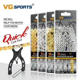 Bike Chains VG Sports Bicycle Chain 6 7 8 9 10 11 Speed 8s 9s 10s 11s Velocidade Rainbow Gold MTB Mountain Road Bike Chains Parts 230606