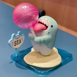 Caixa cega Anime Samez Shark King e Little Seal Soft Delicious Box Action Toy Figures Ornamental Girl Gift Model 230605