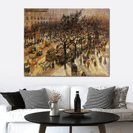 Impressionism Camille Pissarro Painting Handmade Canvas Art Boulevard Des Italiens Afternoon Landscapes Wall Decor Modern