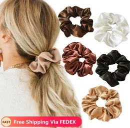 39 inch Women Silk Scrunchie Elastic Handmade Multicolor Hair Band Ponytail Holder Headband Accessories7570750