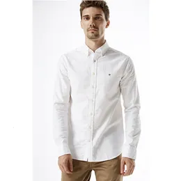 Men's Casual Shirts Men Shirt Brand Male High Quality Long Sleeve Gant Shirts Casual Solid Color Plus Large Size Black White Man Dress Shirts 3XL 230607