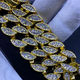 Fashion mens gold Cuba chain hip hop rappers necklace glue diamonds jewelry274Y