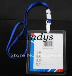 whole multi color Vertical Neck Strap lanyard sling ID Badge Holders PVC name card case certificate4498482
