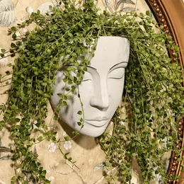 Plantadores Vasos de flores faciais Vaso de flores montado na parede Escultura em resina plantador Interior ao ar livre Decoração de casa Decoração de jardim Enfeite de mesa 230606