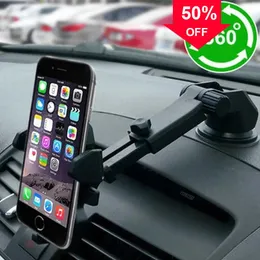 Bilbilsugningskopptelefon Holder Dashboard Windcreen Mount Auto GPS Navigation Bracket Mobiltelefon Stand för iPhone Xiaomi
