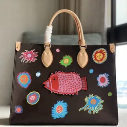 10a Top Quality Tote Bag designer handväska 35 cm äkta läder axelväska dam shoppingväska med låda l005