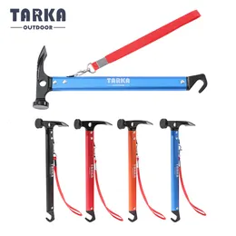 Outdoor Gadgets TARKA Light Camping Hammer Carbon Steel Head Tent Peg Stake Mallet with Tail Hooks Design Tool Hiking Climbing Equipment 230607