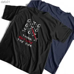 COOLMIND 100% Algodão Think Outside The Box Print Unisex T-Shirt Casual Tamanho Grande Camiseta Masculina Cool t-shirt Camiseta Masculina Tops L230520