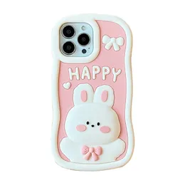 wholeaseal free dhl 3d cartoonシリコーンケースウェーブエッジウサギ用iphon 14 pro max 11 12 13 pro max back soft cover