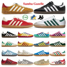 sambas Luxury gazelle hombres mujeres Zapatos Vegan Plateforme Hombres Mujeres Zapatos de lona negro rojo rosa verde Plate-forme Patchwork Collaboration trainers esigner sneakers