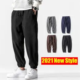 Calças de moda masculina harem calças 2021 primavera quente lã estilo japonês ao ar livre jogger esporte masculino calças soltas pantaloni da uomo