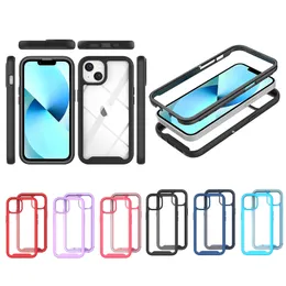 Shockproof Phone Cases for iphone 15 14 13 Mini 12 14 Plus 12 11 XS X XR 6 7 8G SE2 SE3 XS MAX 13 MINI 15 Pro Max 2in1 TPU PC Back Cover