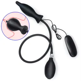 Silicone Expand Inflatable Vibrating Plug Body-Safe Medical Grade Waterproof Butt Care Massager for Beginners and Advanced Users2596