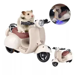 Brinquedos novo criativo hamster 360 graus rotação dublê motocicleta iluminação elétrica brinquedos para animais de estimação acessórios hamster montar suprimentos para animais de estimação