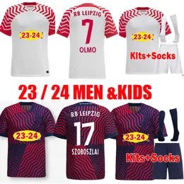 23 24 NKUNKU RB SILVA camisa de futebol Leipzigs Home Away Third POULSEN FORSBERG 2023 2024 Bundesliga SABITZER ADAMS OLMO Camisas de futebol Masculino Adulto kits infantis Tops